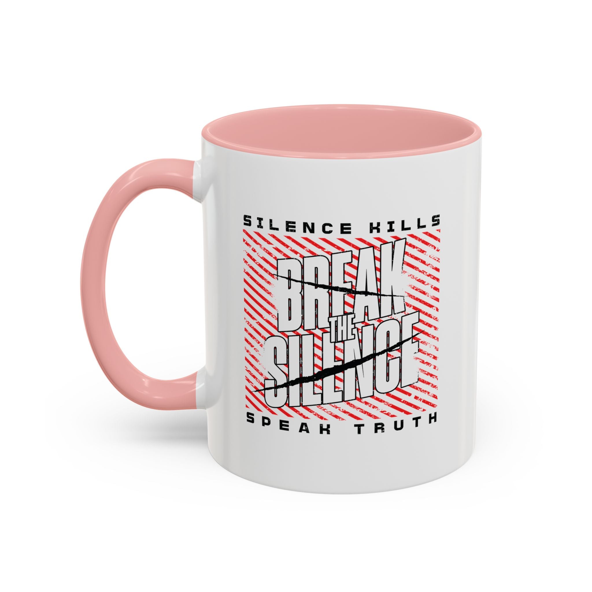 Break the Silence Accent Coffee Mug - 11oz / Pink