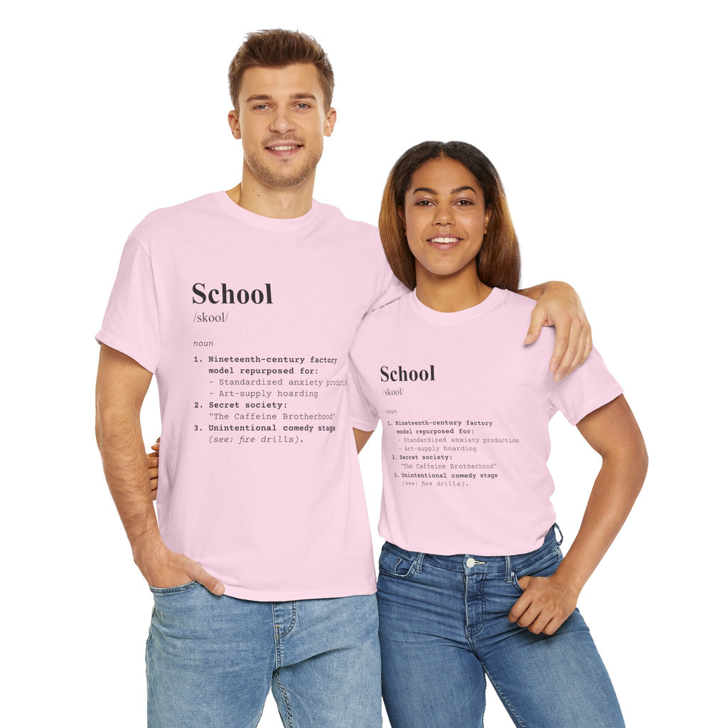 School Definition Unisex Tee Perfect for Students Teachers Casual Wear Back to School Birthday Gifts Graduation