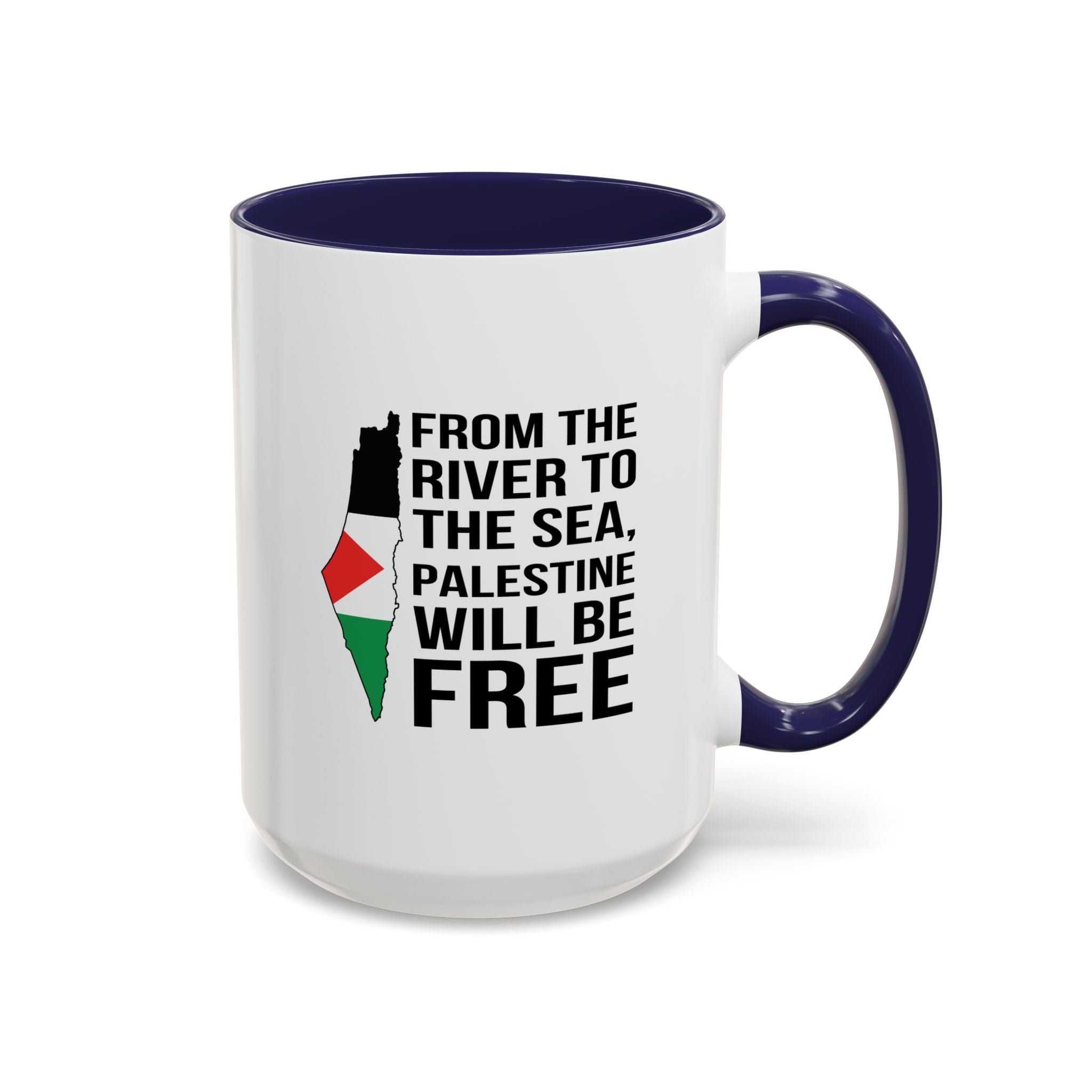Palestinian Spirit Accent Coffee Mug - 15oz / Navy