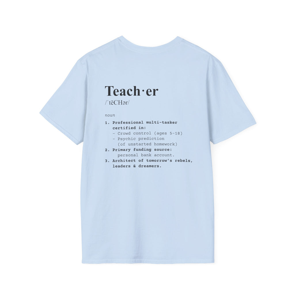 Teacher Definition T-Shirt (V2 - Back Print) - Light Blue / S - T-Shirt
