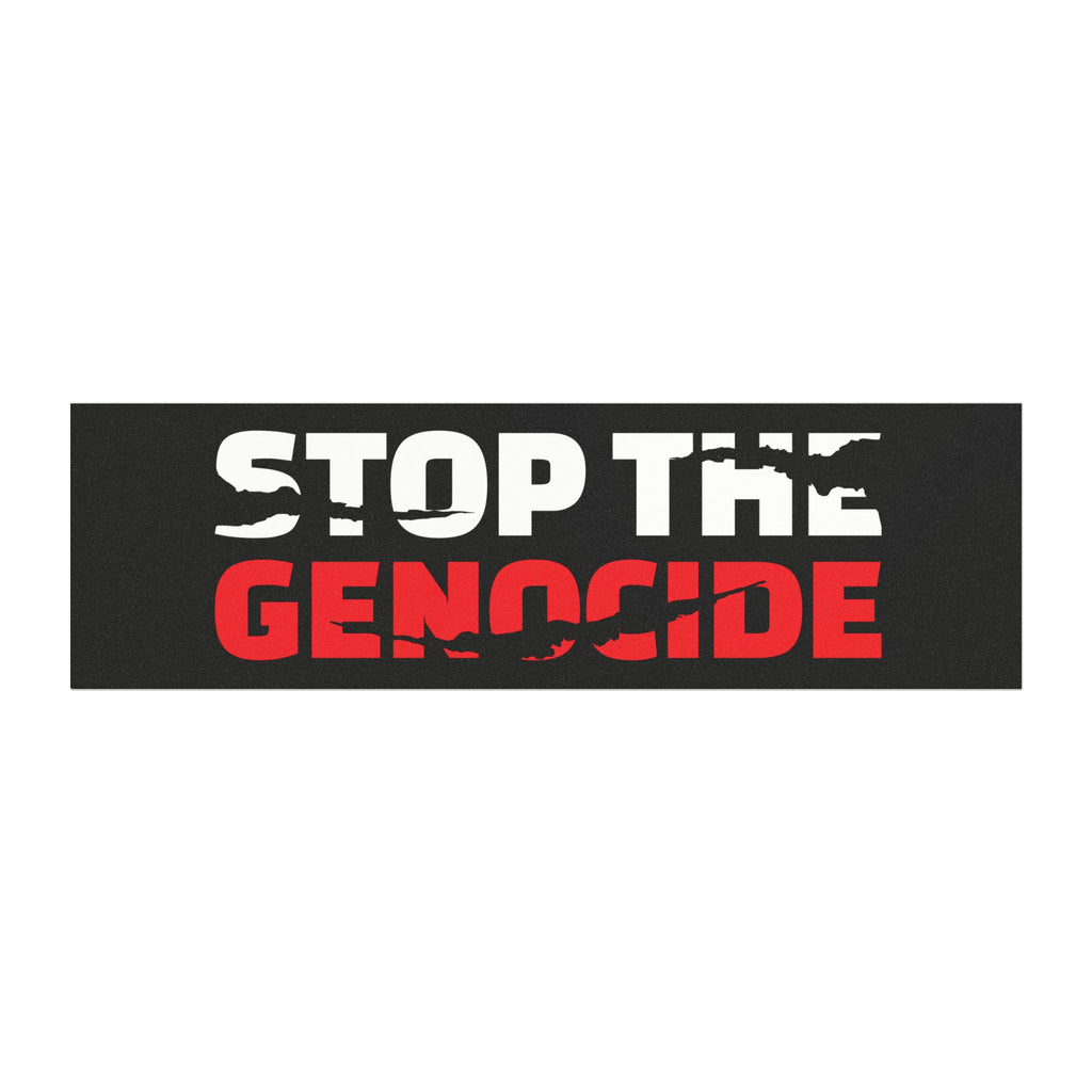 Stop the Genocide Car Magnet - 10’’ × 3’’ / Rectangle / 1 pc - Home Decor