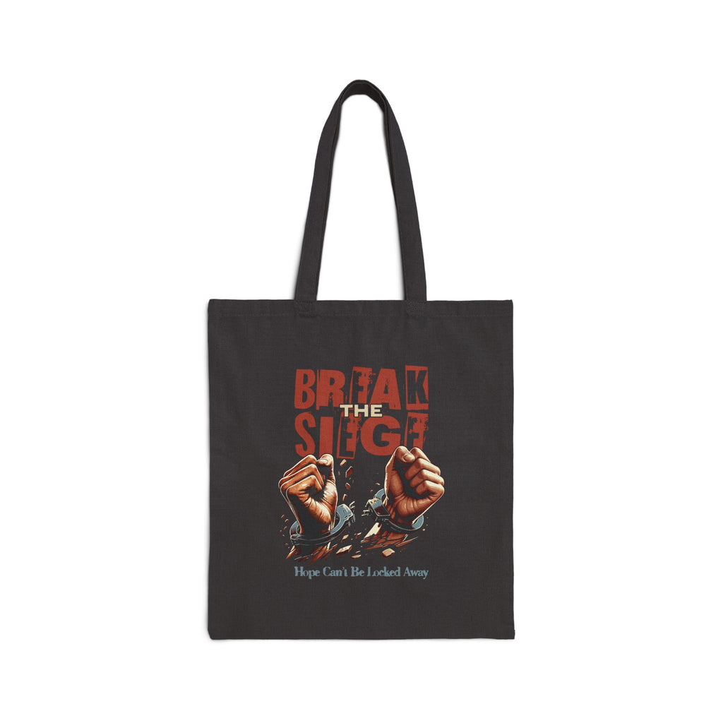 Break Siege Cotton Canvas Tote Bag - Black / 15’’ x 16’’ - Bags