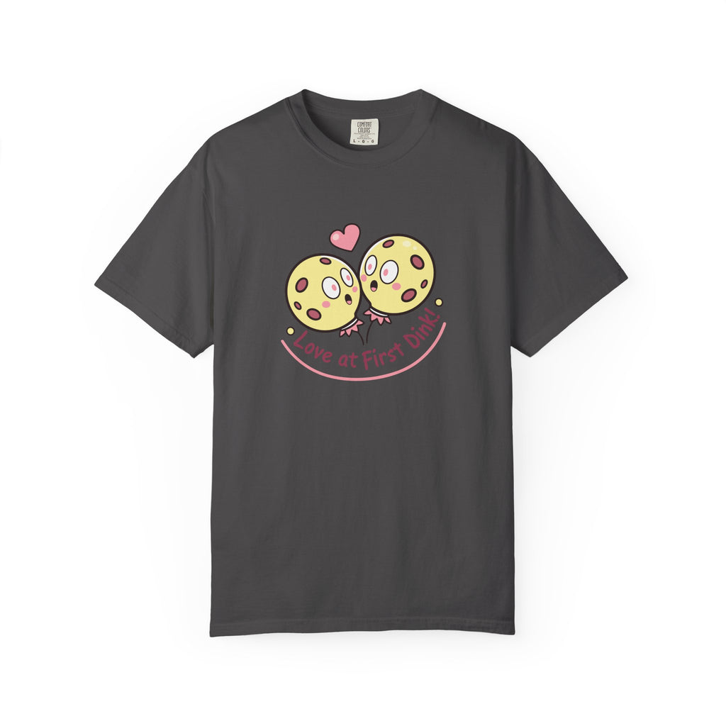 Pickleball ’Love At First Dink’ Couple T-Shirt | Funny Valentine’s Gift For Partners - Graphite / S
