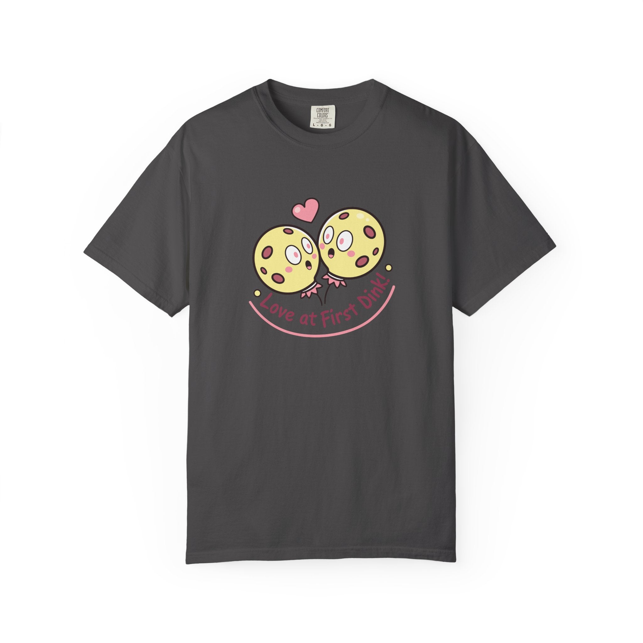 Pickleball ’Love At First Dink’ Couple T-Shirt | Funny Valentine’s Gift For Partners - Graphite / S