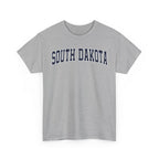 Gray t-shirt with 'SOUTH DAKOTA' text on a white background
