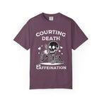 Coffee Skeleton Shirt | Humorous Caffeine Addict Tee - Berry / S - T-Shirt
