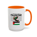 Peace for Palestine Accent Coffee Mug