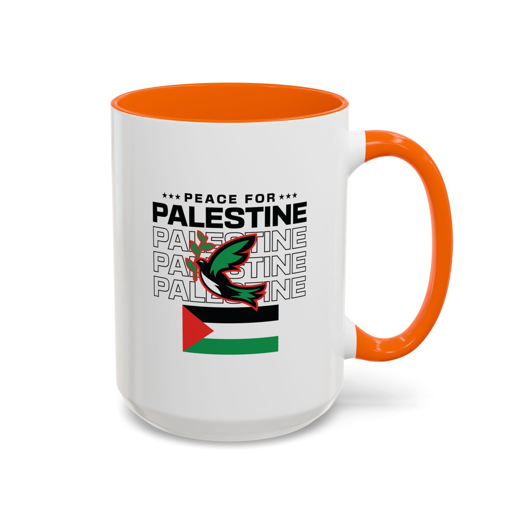 Peace for Palestine Accent Coffee Mug