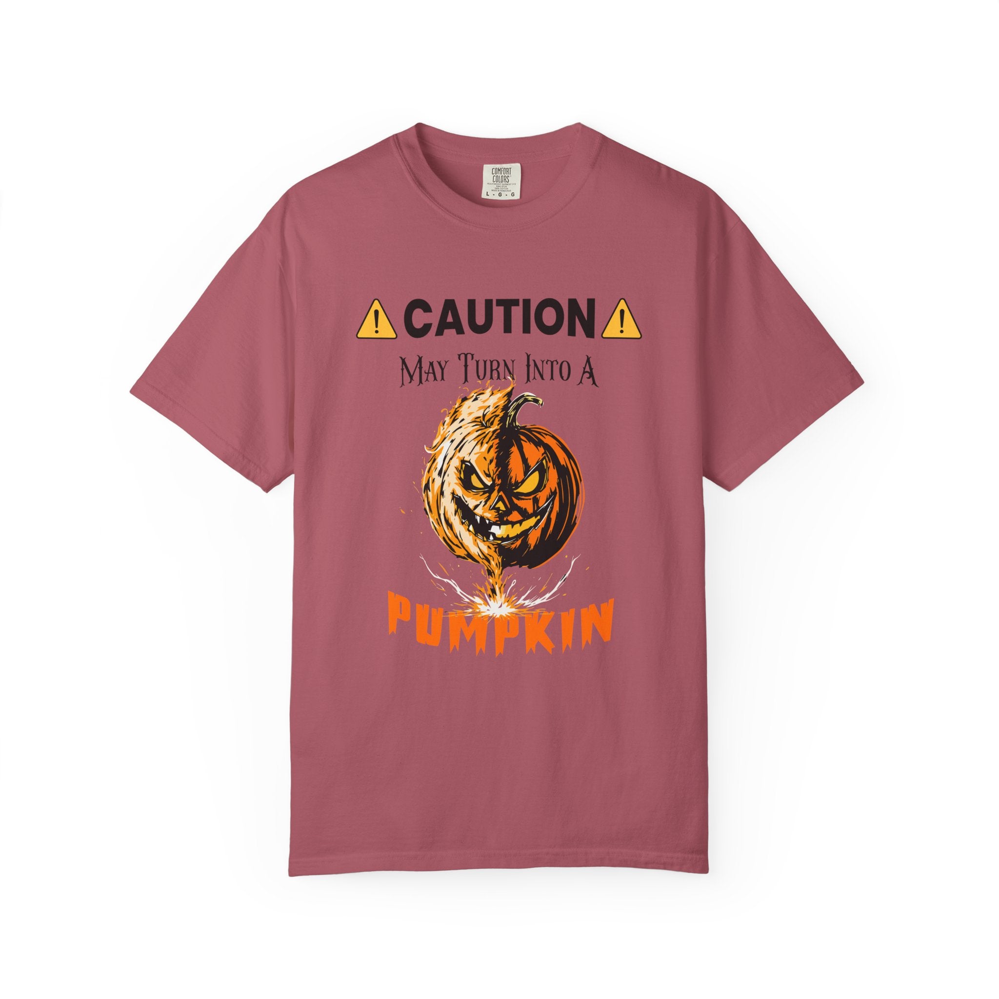 ⚠️ Caution: May Turn Into a Pumpkin T-Shirt - Crimson / S - T-Shirt