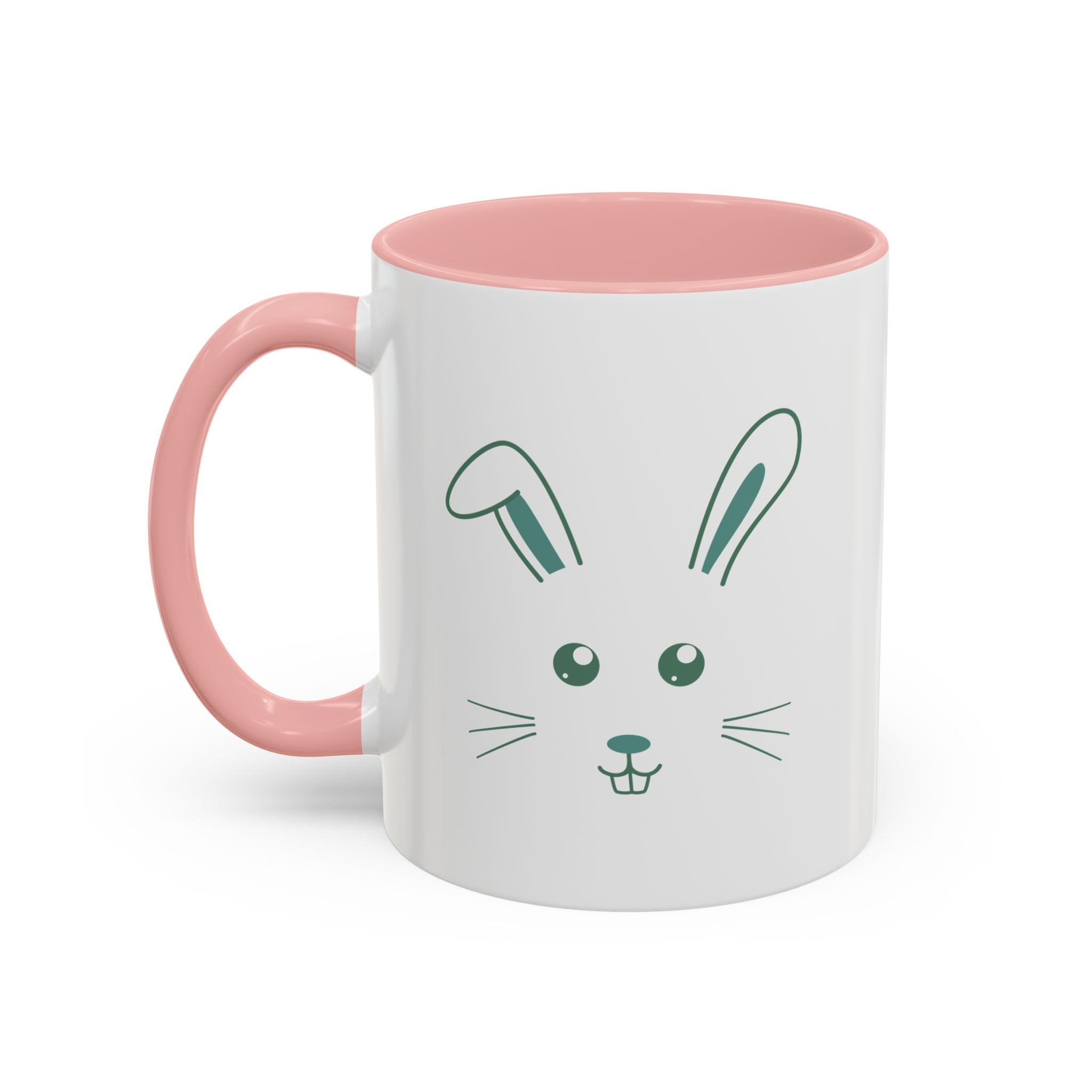Cute Bunny Rabbit Accent Mug - 11oz / Pink