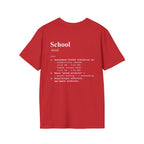 School Definition T-Shirt (V1 - Back Print) - Red / S - T-Shirt