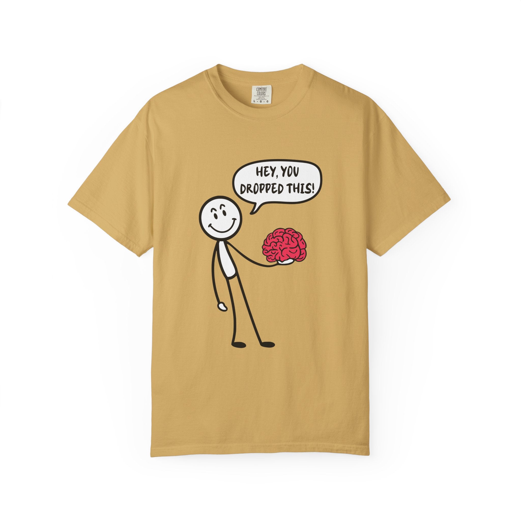 Brainy Humor Graphic Tee | Funny Nerdy Gift Idea - Mustard / S - T-Shirt