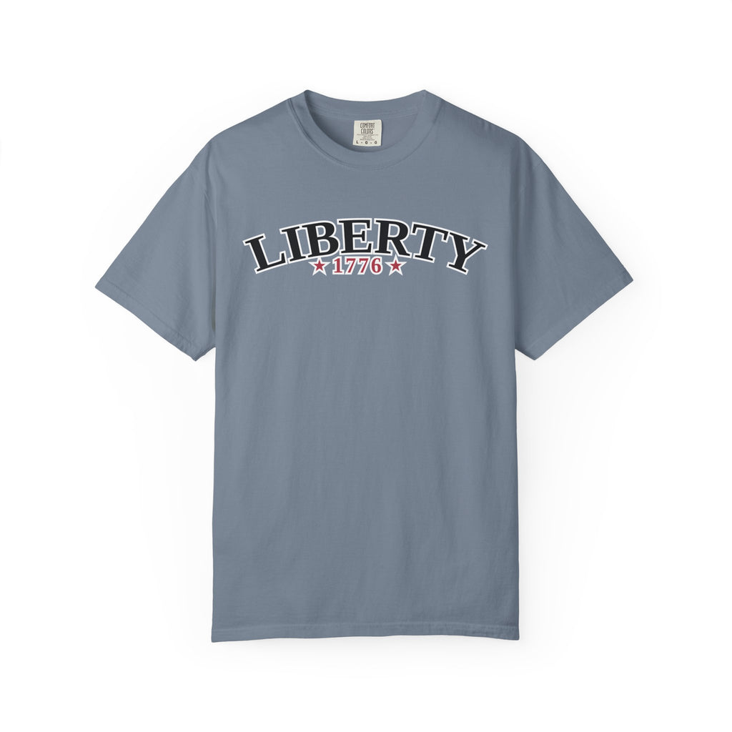 Liberty Typography T-Shirt - Blue Jean / S