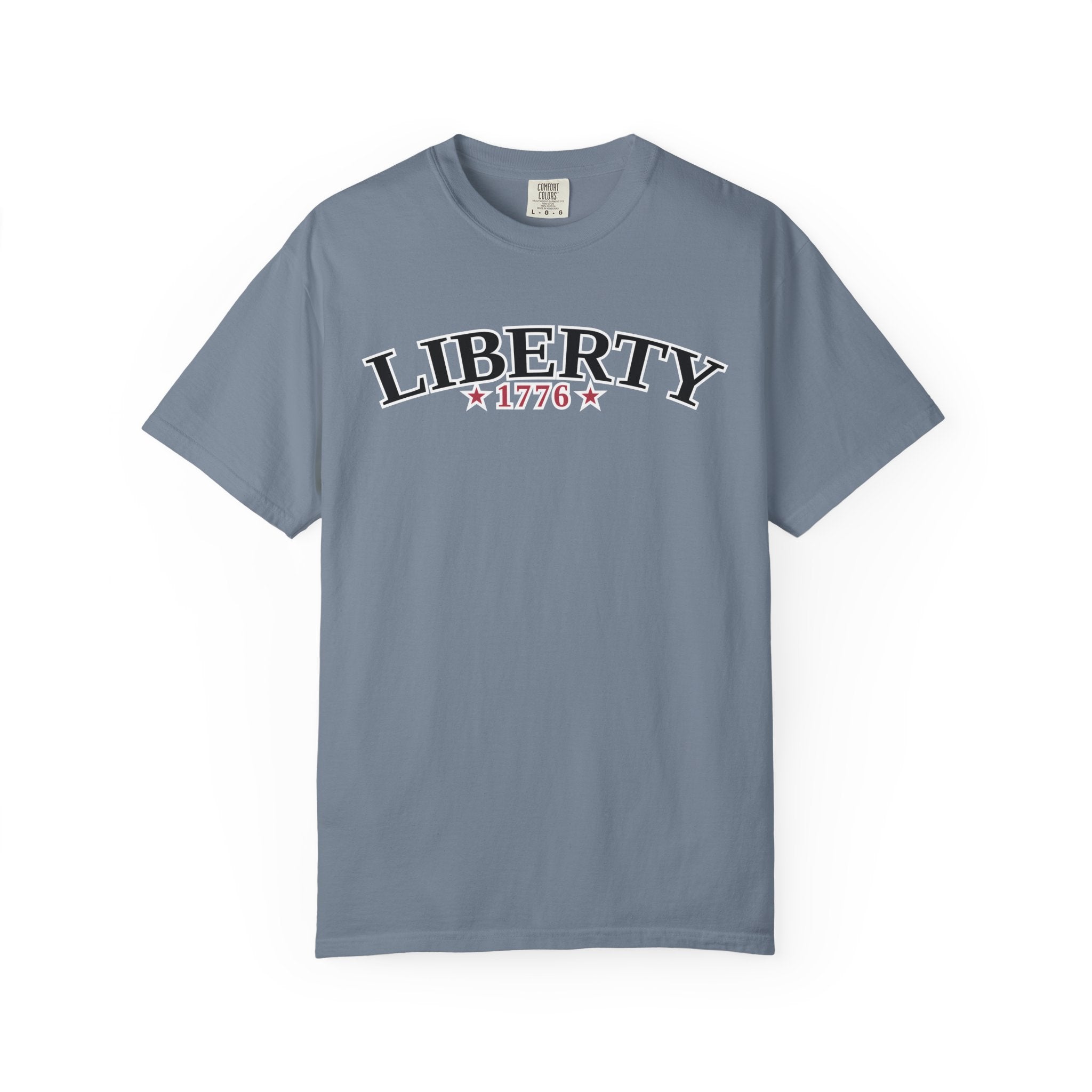 Liberty Typography T-Shirt - Blue Jean / S