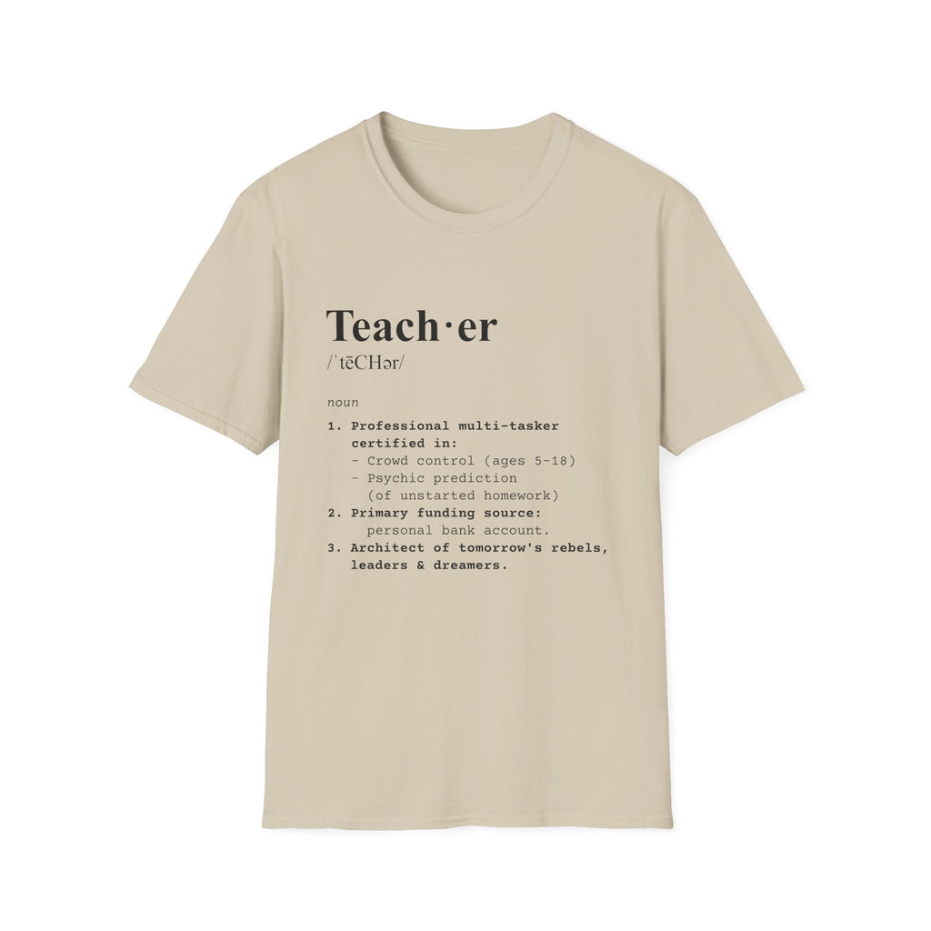 Teacher Definition T-Shirt (V2) - Sand / S - T-Shirt