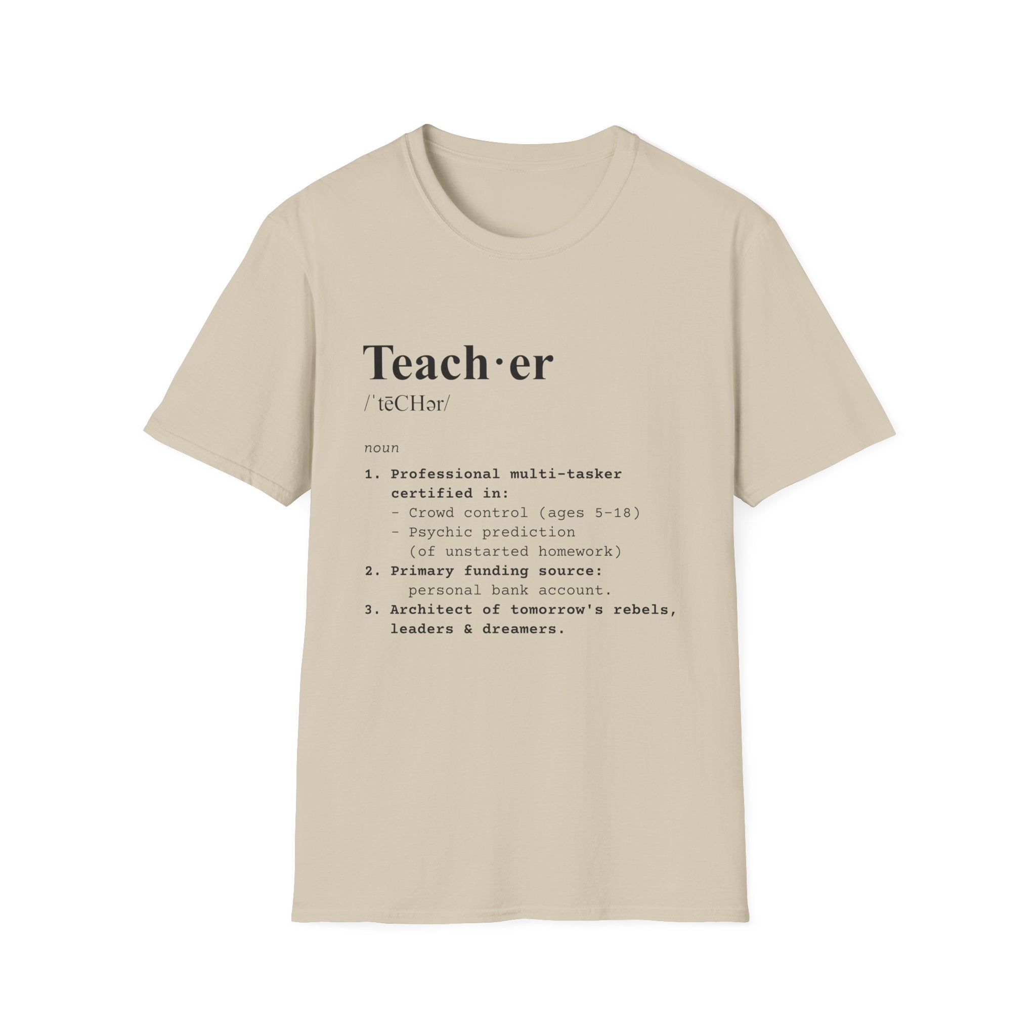Teacher Definition T-Shirt (V2) - Sand / S - T-Shirt