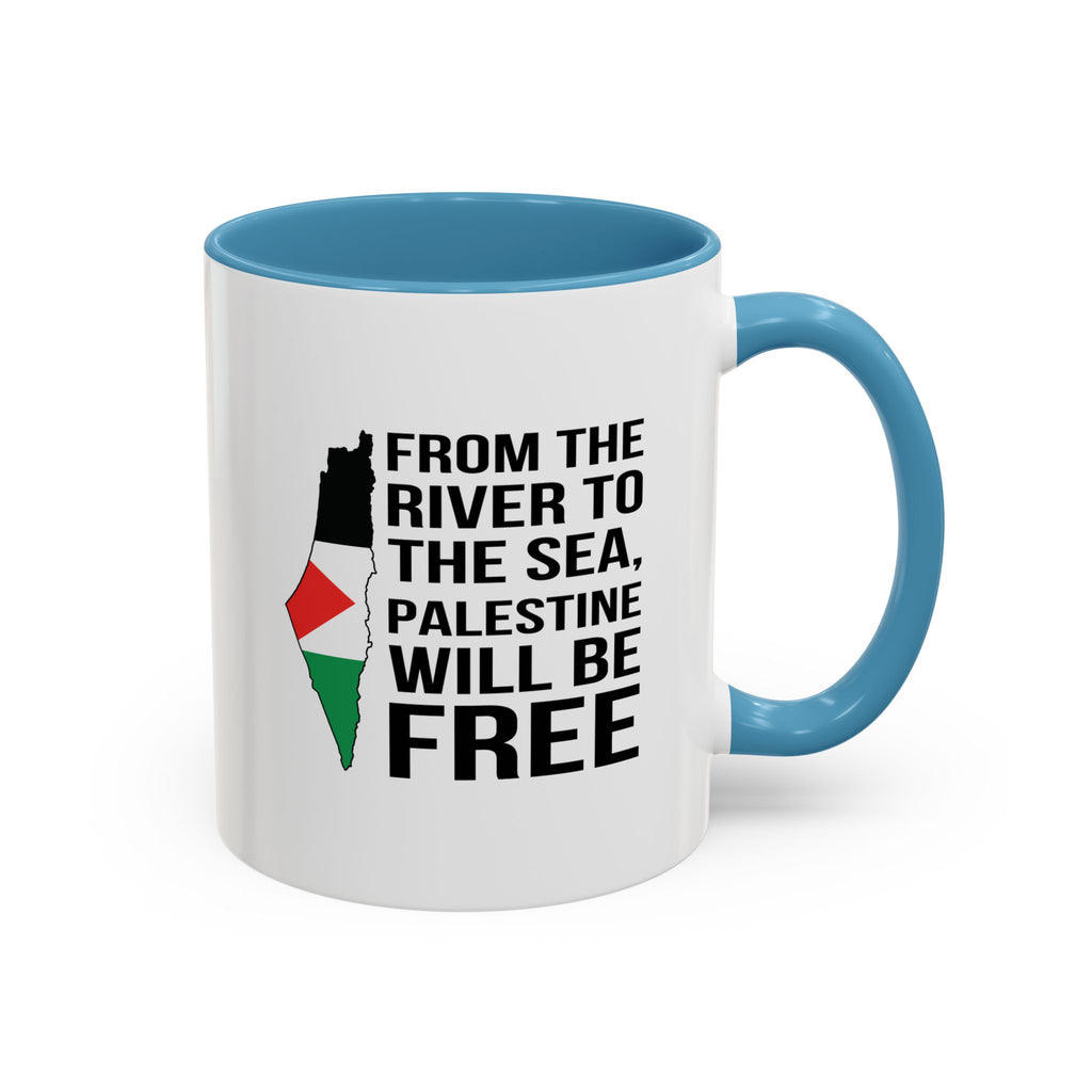 Palestinian Spirit Accent Coffee Mug - 11oz / Light Blue
