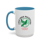Free Palestine Accent Coffee Mug - 15oz / Light Blue