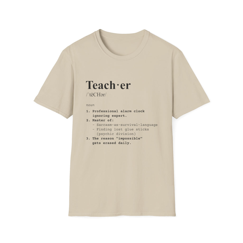 Teacher Definition T-Shirt (V3) - Sand / S - T-Shirt