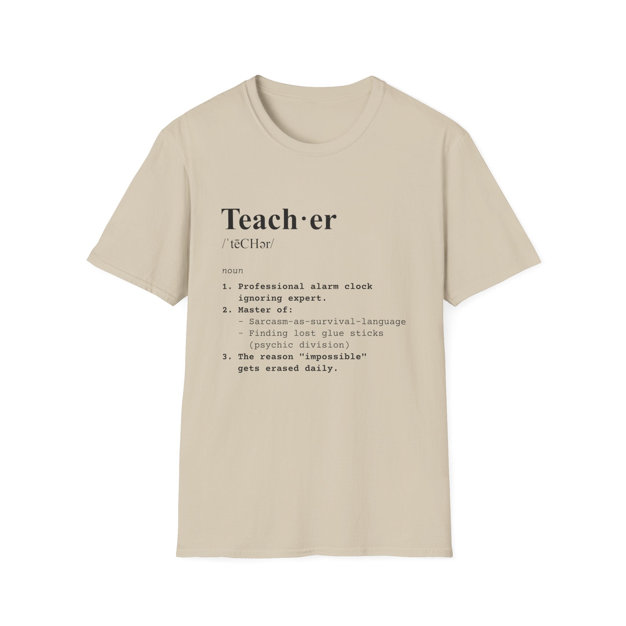 Teacher Definition T-Shirt (V3) - Sand / S - T-Shirt