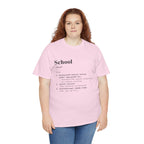 School Definition Unisex Tee Perfect for Students Teachers Casual Wear Back to School Birthday Gifts Graduation