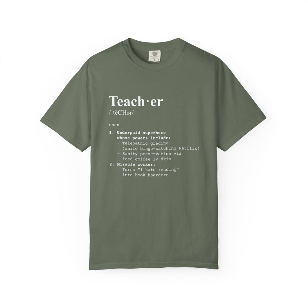 Teacher Definition T-Shirt (V1) - Moss / S - T-Shirt