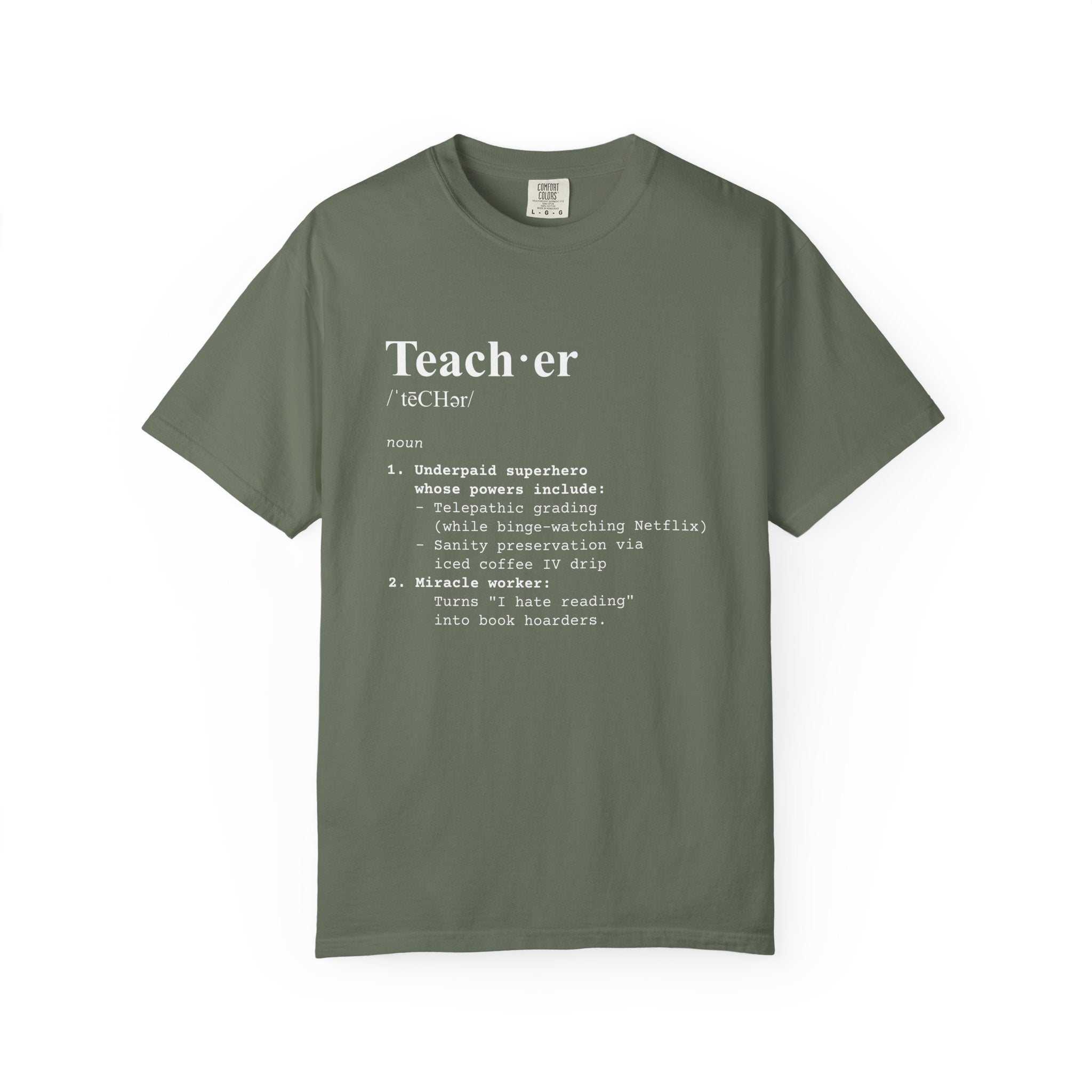 Teacher Definition T-Shirt (V1) - Moss / S - T-Shirt