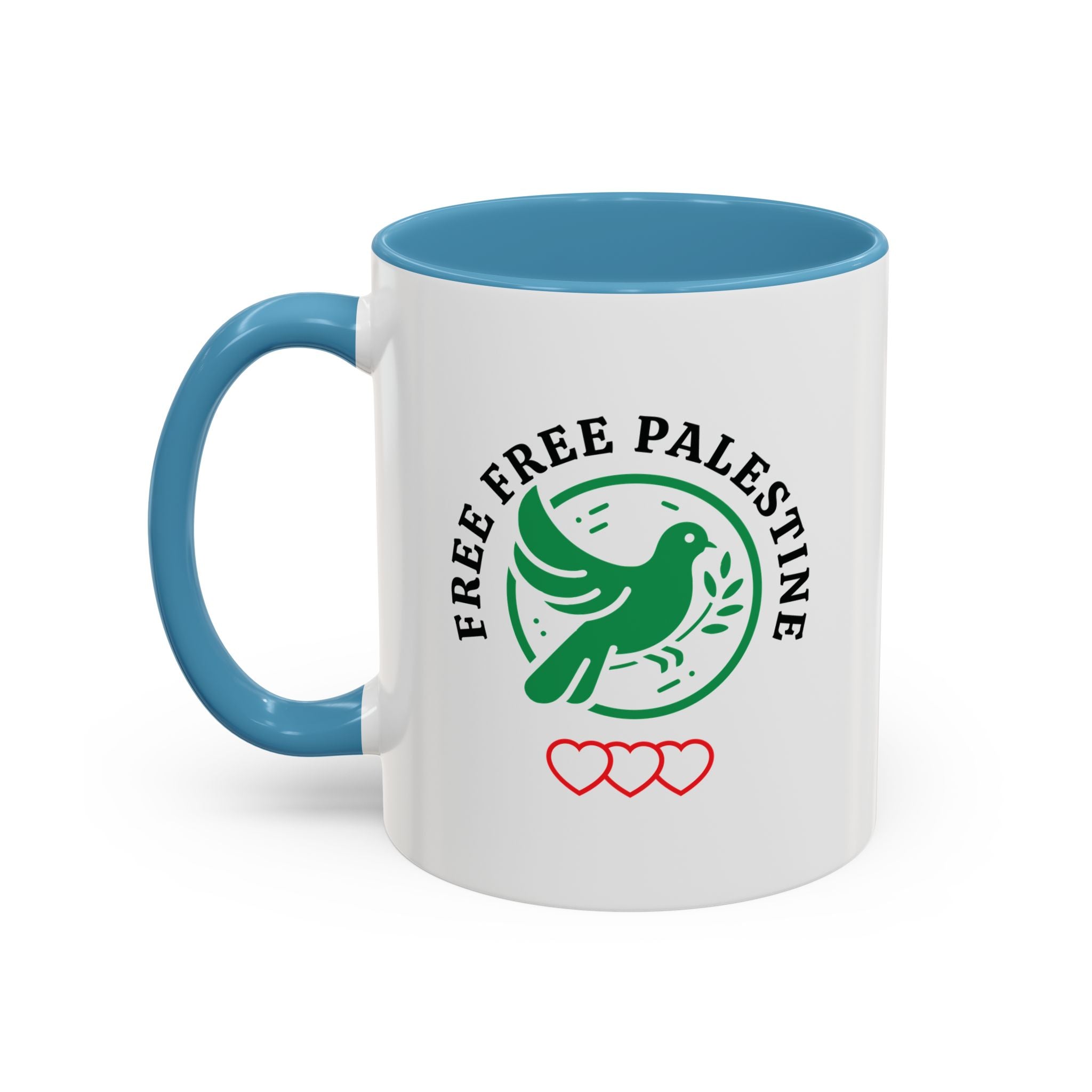 Free Palestine Accent Coffee Mug - 11oz / Light Blue