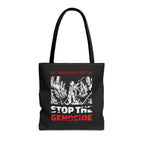 Stop the Genocide Tote Bag - 16’’ × / Black - Bags