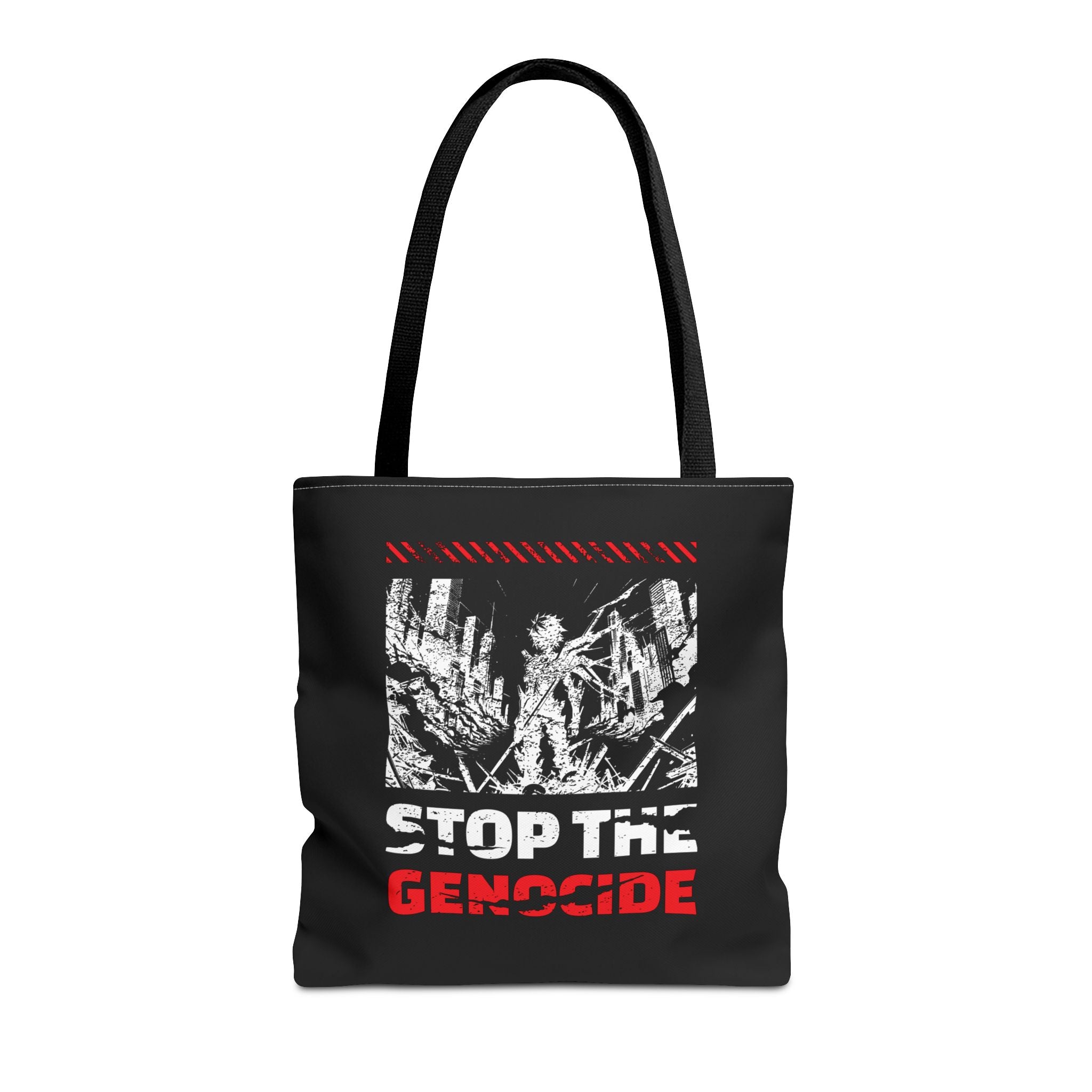 Stop the Genocide Tote Bag - 16’’ × / Black - Bags