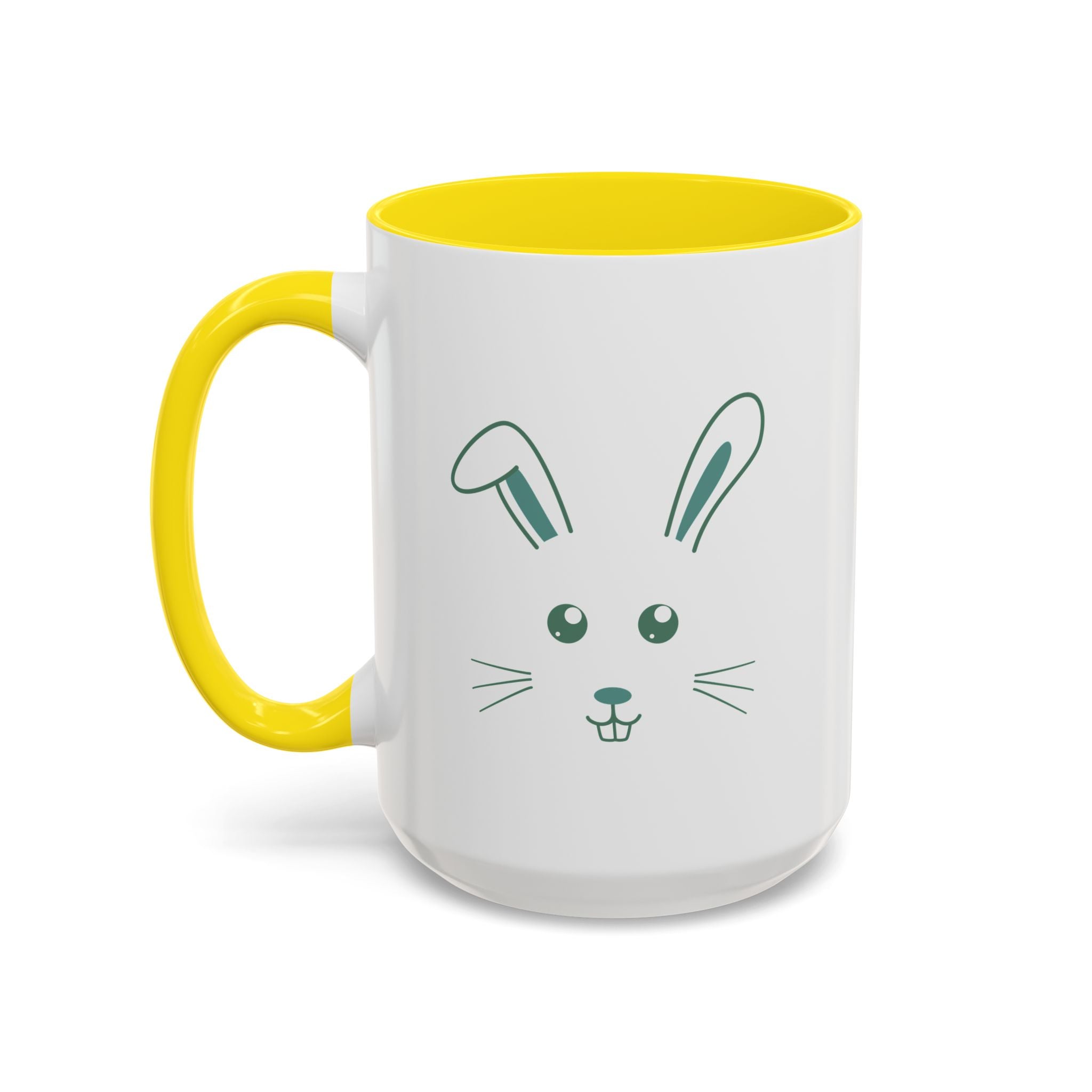 Cute Bunny Rabbit Accent Mug - 15oz / Yellow