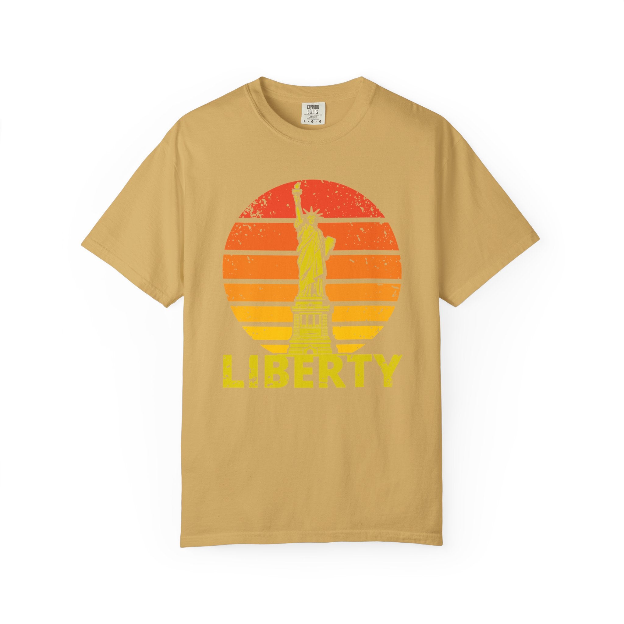 Liberty Statue Vintage T-Shirt - Mustard / S