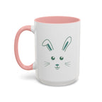 Cute Bunny Rabbit Accent Mug - 15oz / Pink