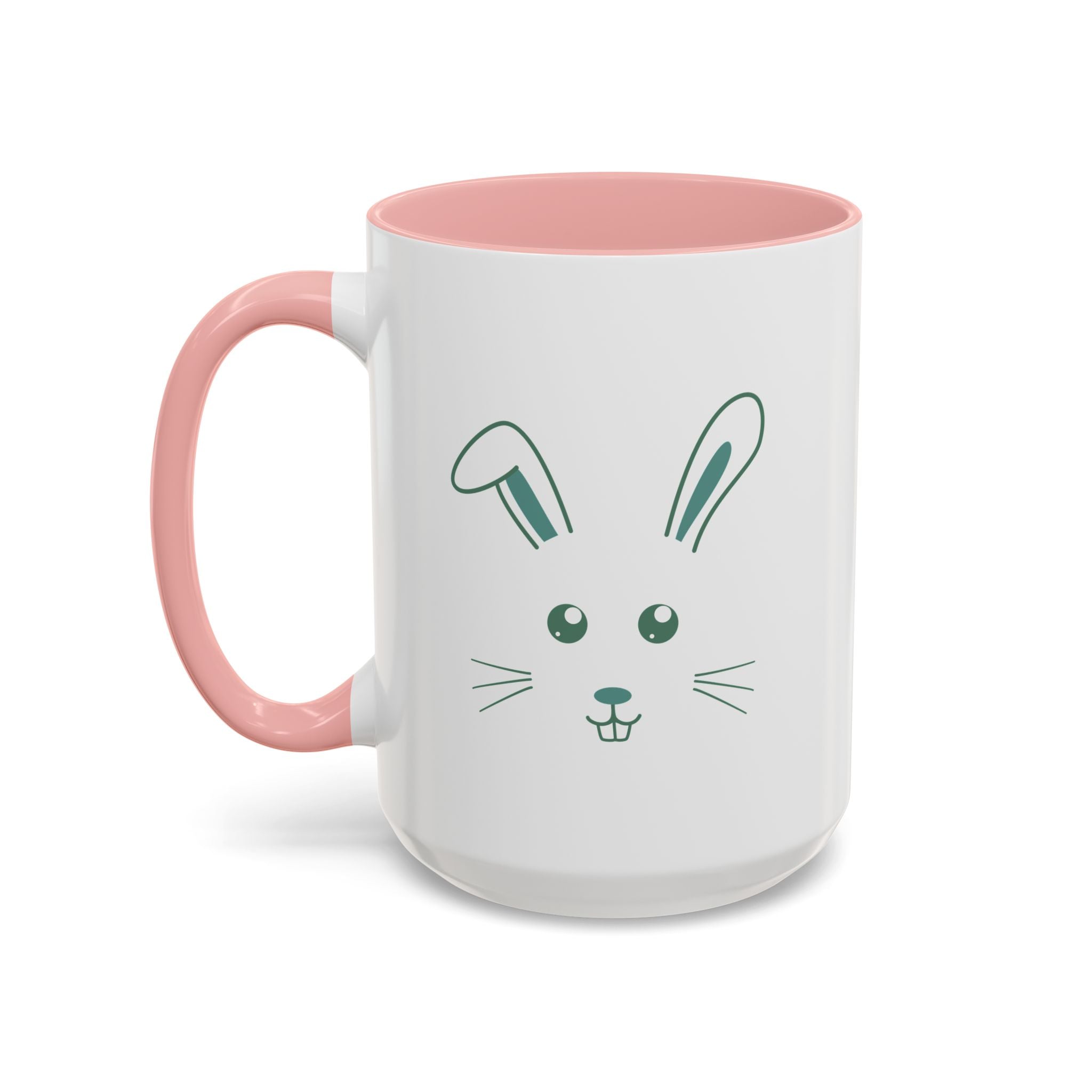 Cute Bunny Rabbit Accent Mug - 15oz / Pink