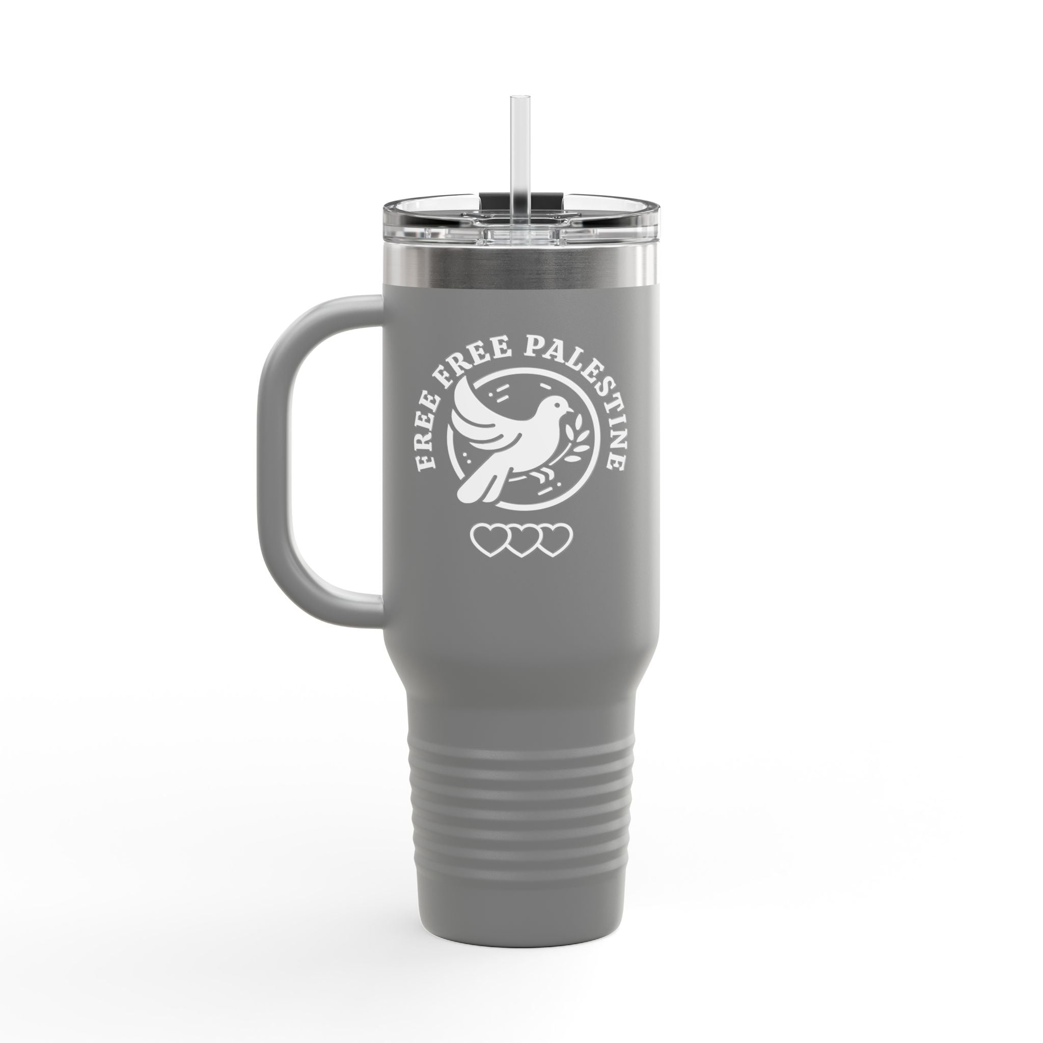 Free Palestine Insulated Travel Mug - 40oz / Dark Gray