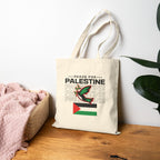 Peace for Palestine Cotton Canvas Tote Bag - Bags