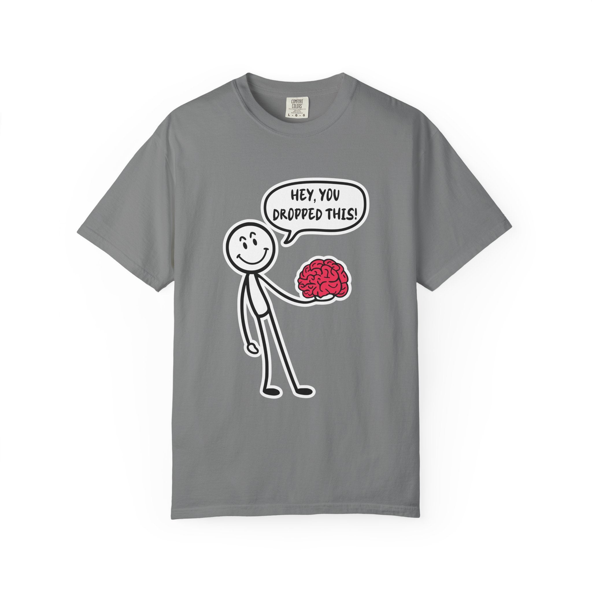 Brainy Humor Graphic Tee | Funny Nerdy Gift Idea - Grey / S - T-Shirt