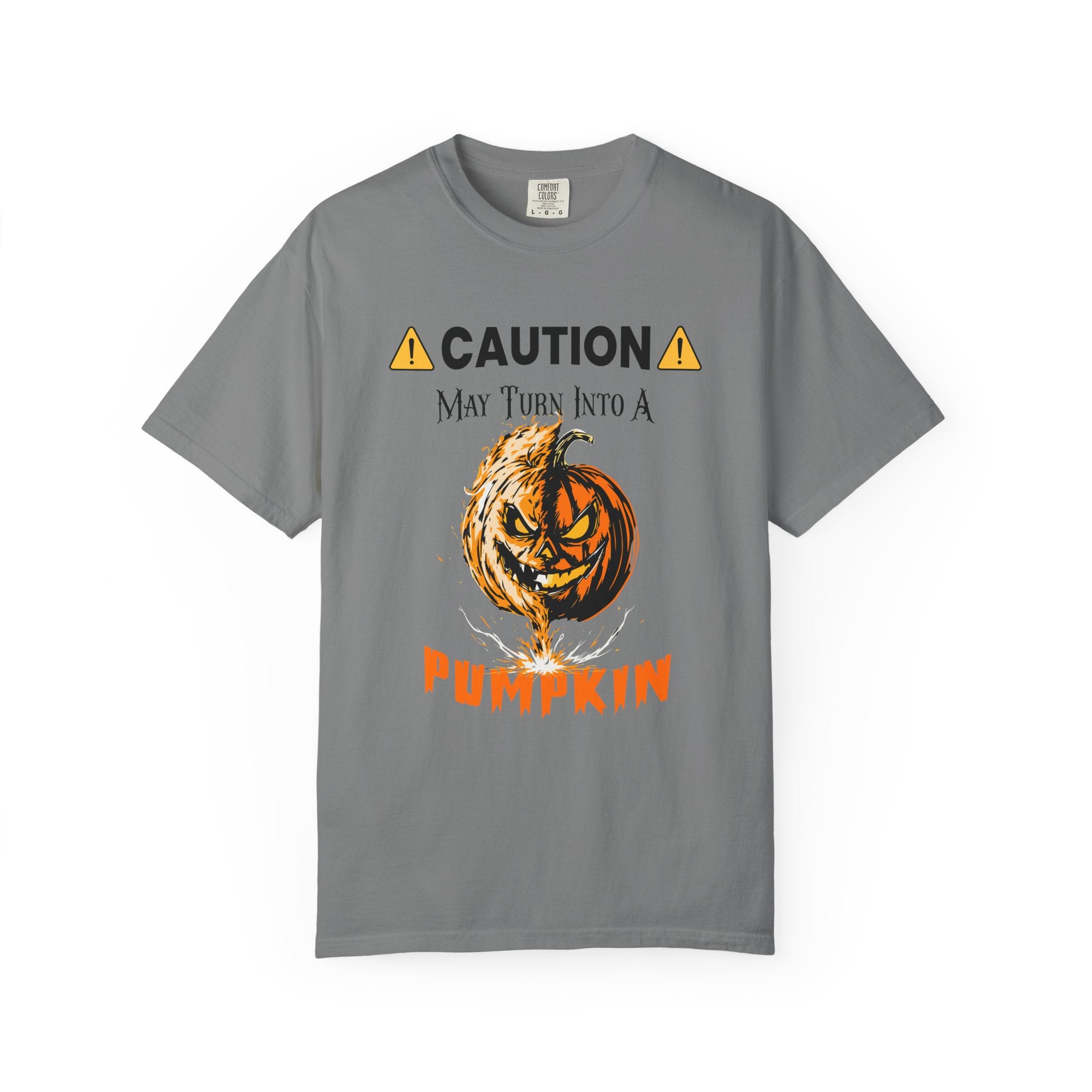⚠️ Caution: May Turn Into a Pumpkin T-Shirt - Grey / S - T-Shirt