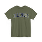 Illinois Vintage Varsity Unisex T-shirt - Military Green / S - T-Shirt