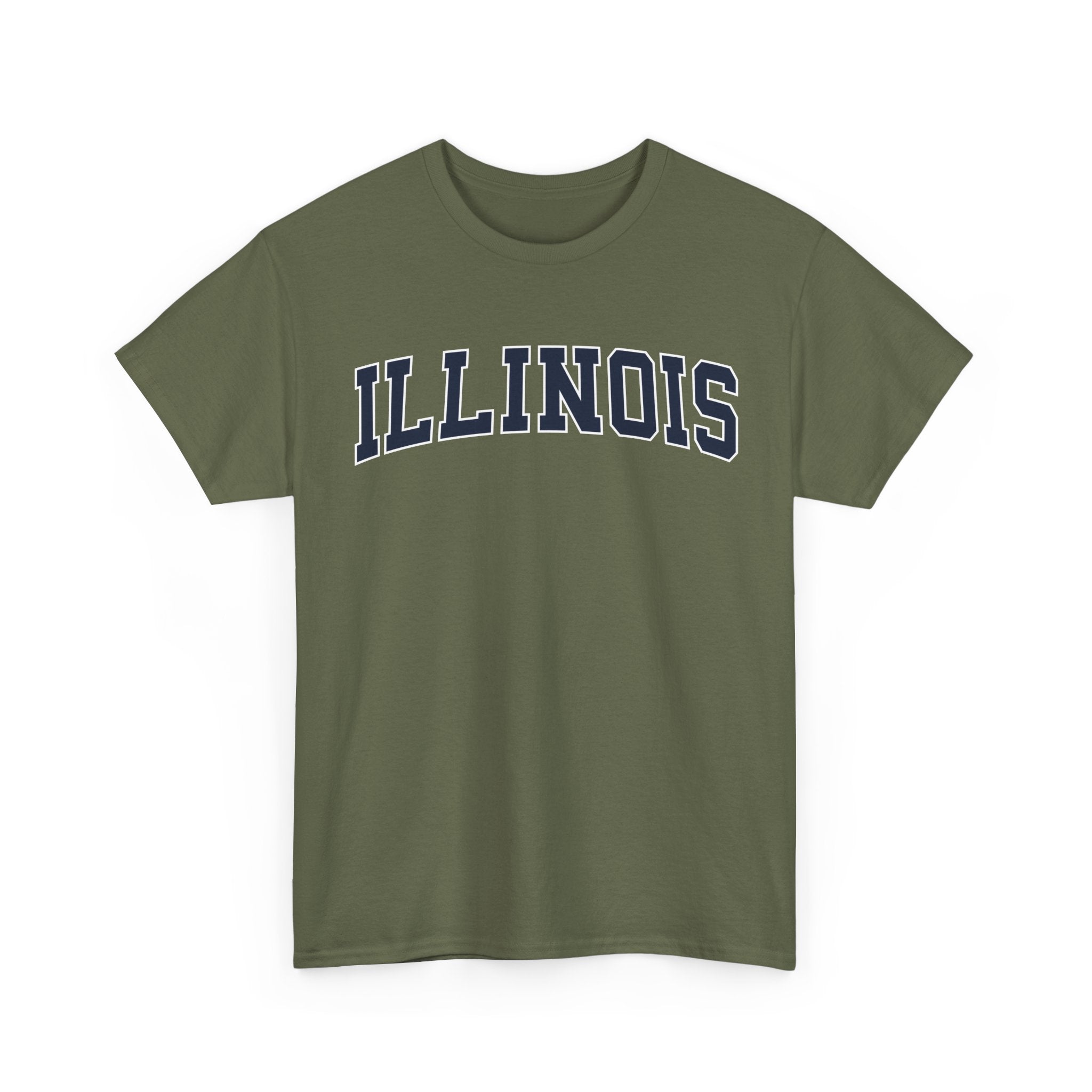 Illinois Vintage Varsity Unisex T-shirt - Military Green / S - T-Shirt