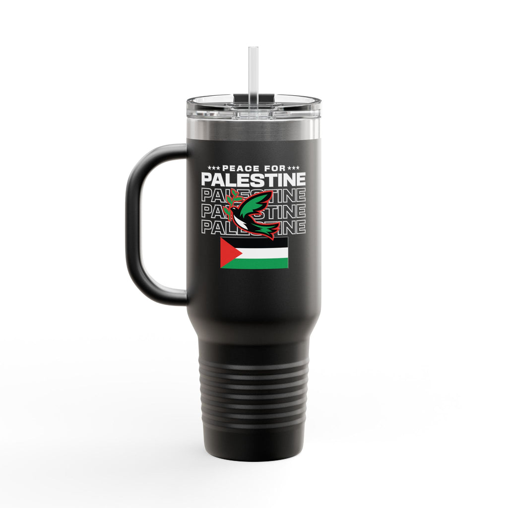Peace for Palestine Insulated Travel Mug - 40oz / Black