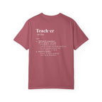 Teacher Definition T-Shirt (V1 - Back Print) - Crimson / S - T-Shirt