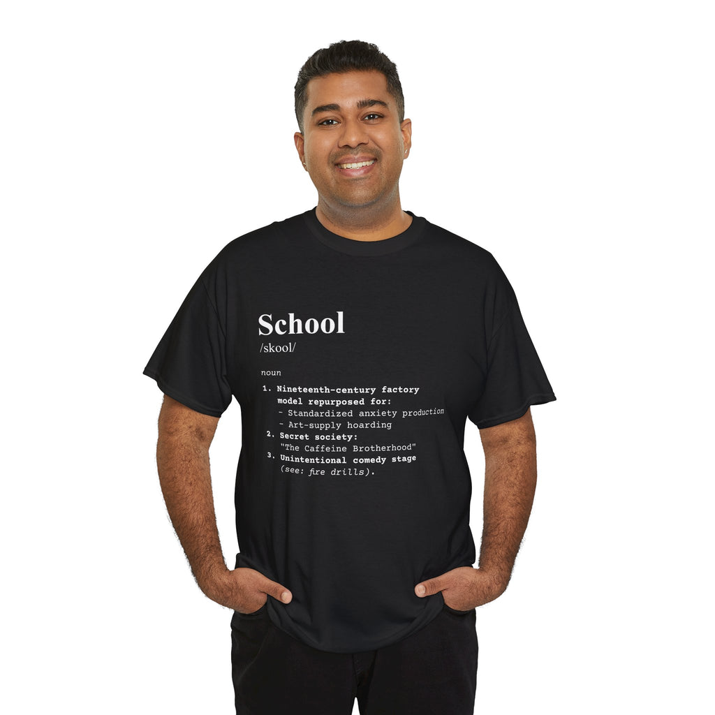 School Definition Unisex Tee Perfect for Students Teachers Casual Wear Back to School Birthday Gifts Graduation