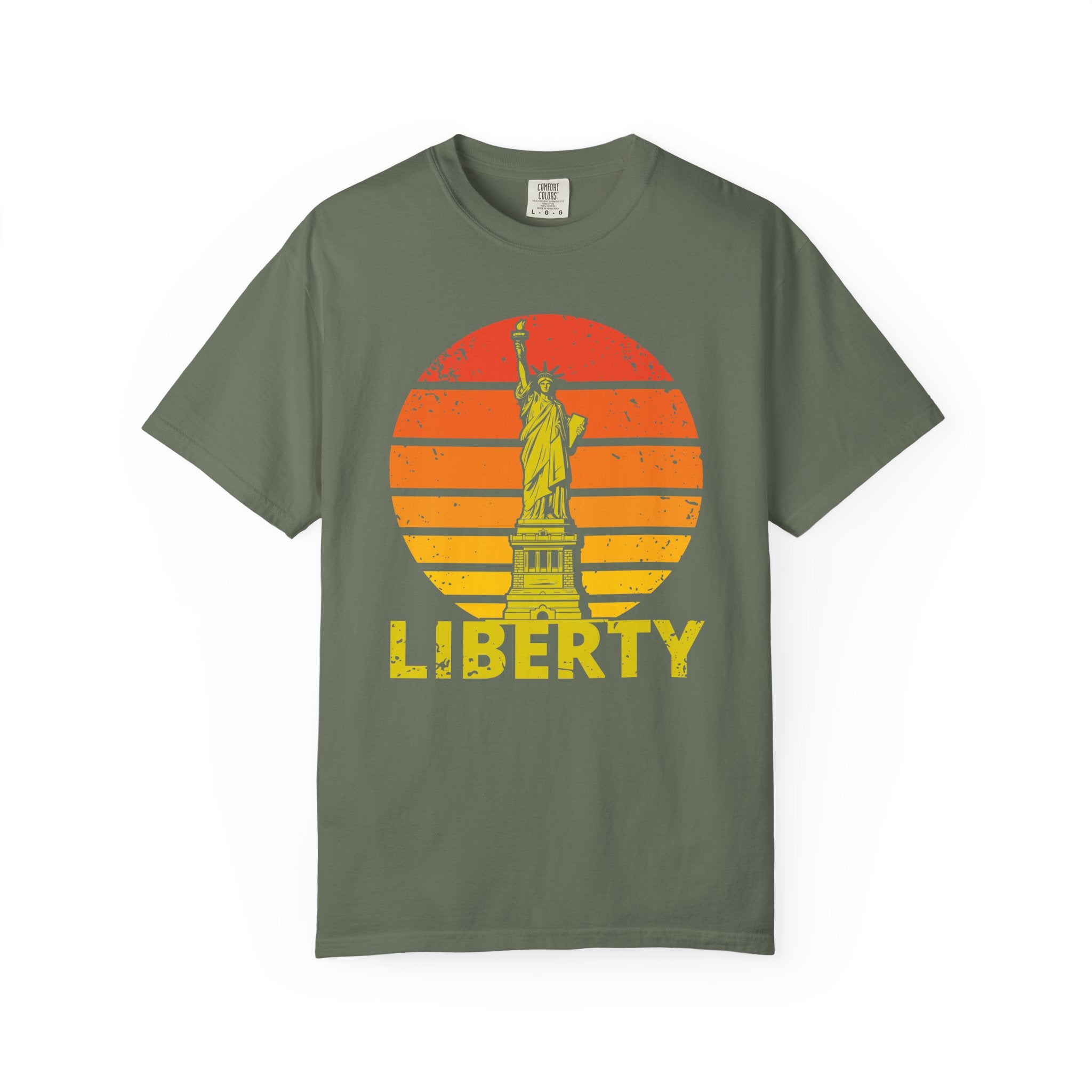 Liberty Statue Vintage T-Shirt - Moss / S