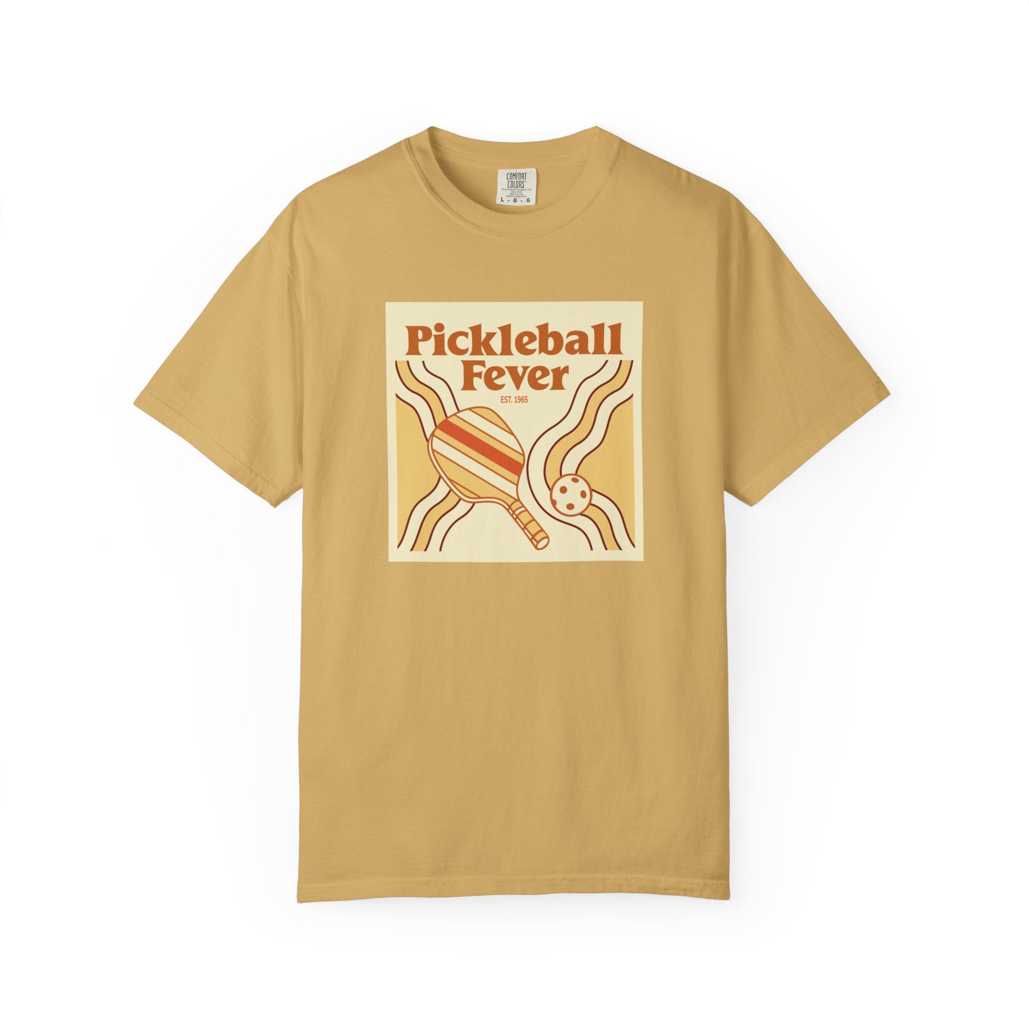 Pickleball Fever T-Shirt | Retro Unisex Tee for Players & Fans - Mustard / S