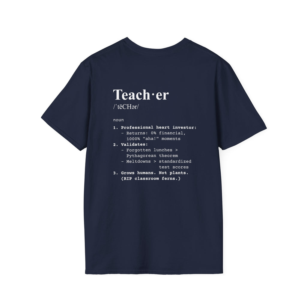 Teacher Definition T-Shirt (V4 - Back Print) - Navy / S - T-Shirt