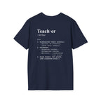 Teacher Definition T-Shirt (V4 - Back Print) - Navy / S - T-Shirt