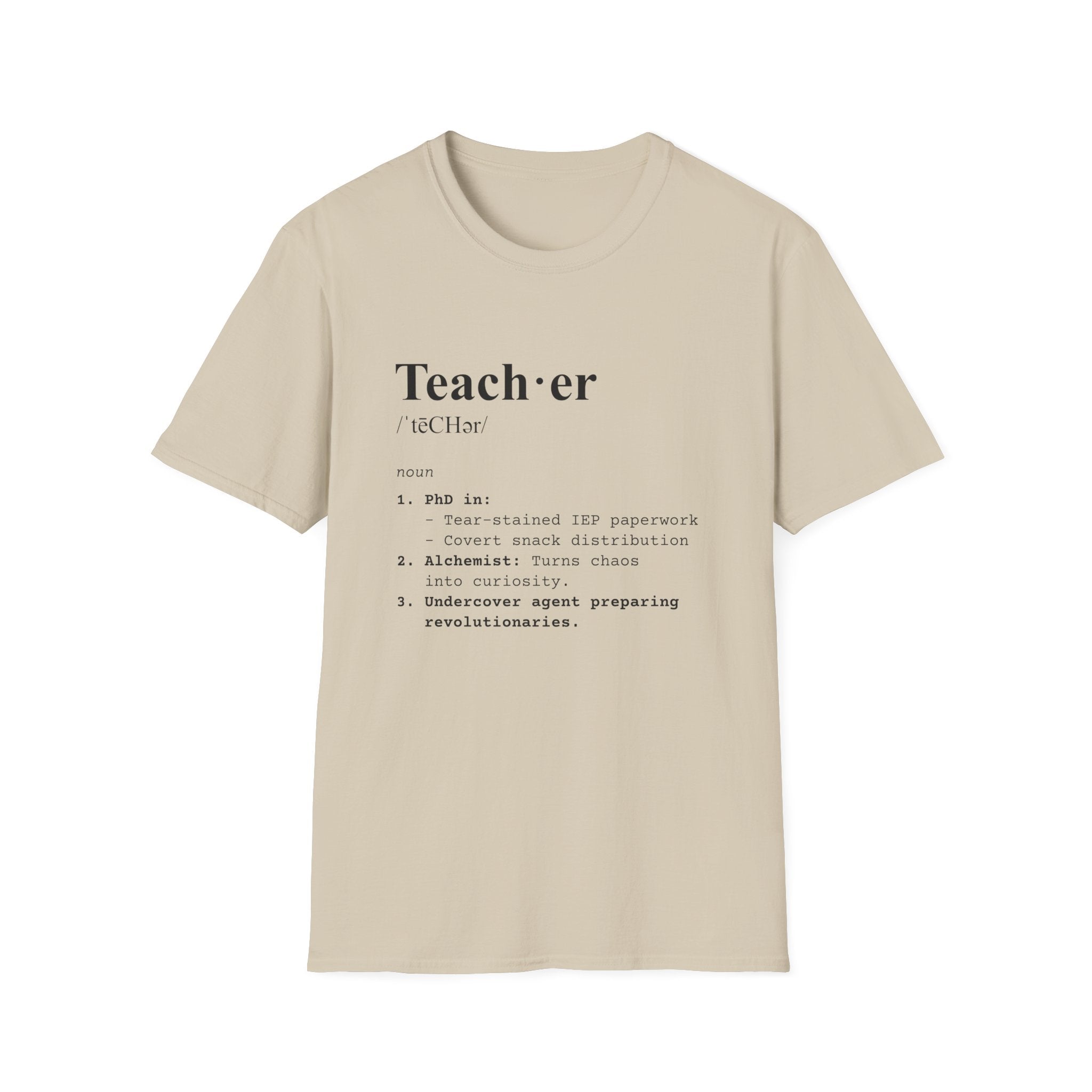 Teacher Definition T-Shirt (V5) - Sand / S - T-Shirt