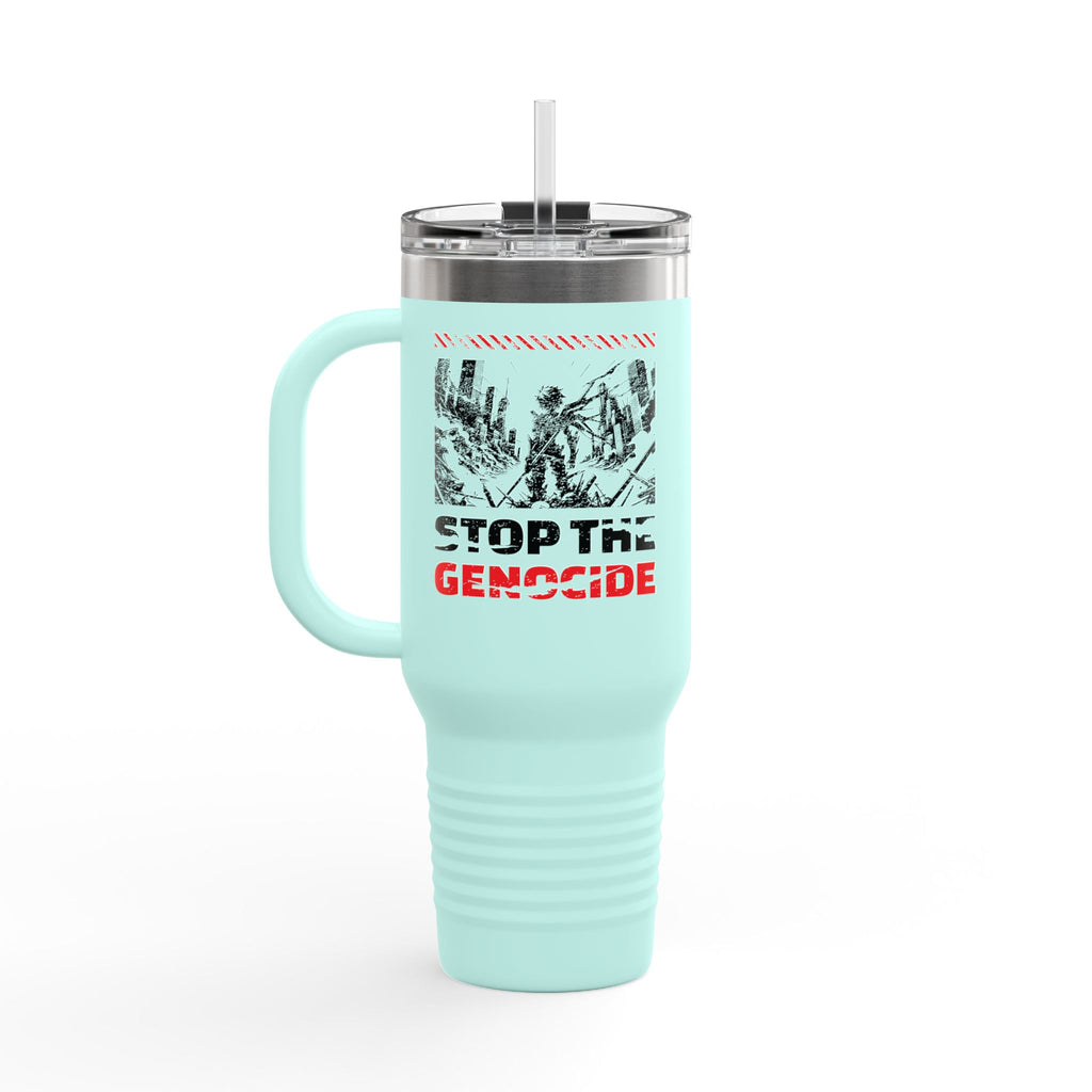 Stop the Genocide Insulated Travel Mug - 40oz / Teal