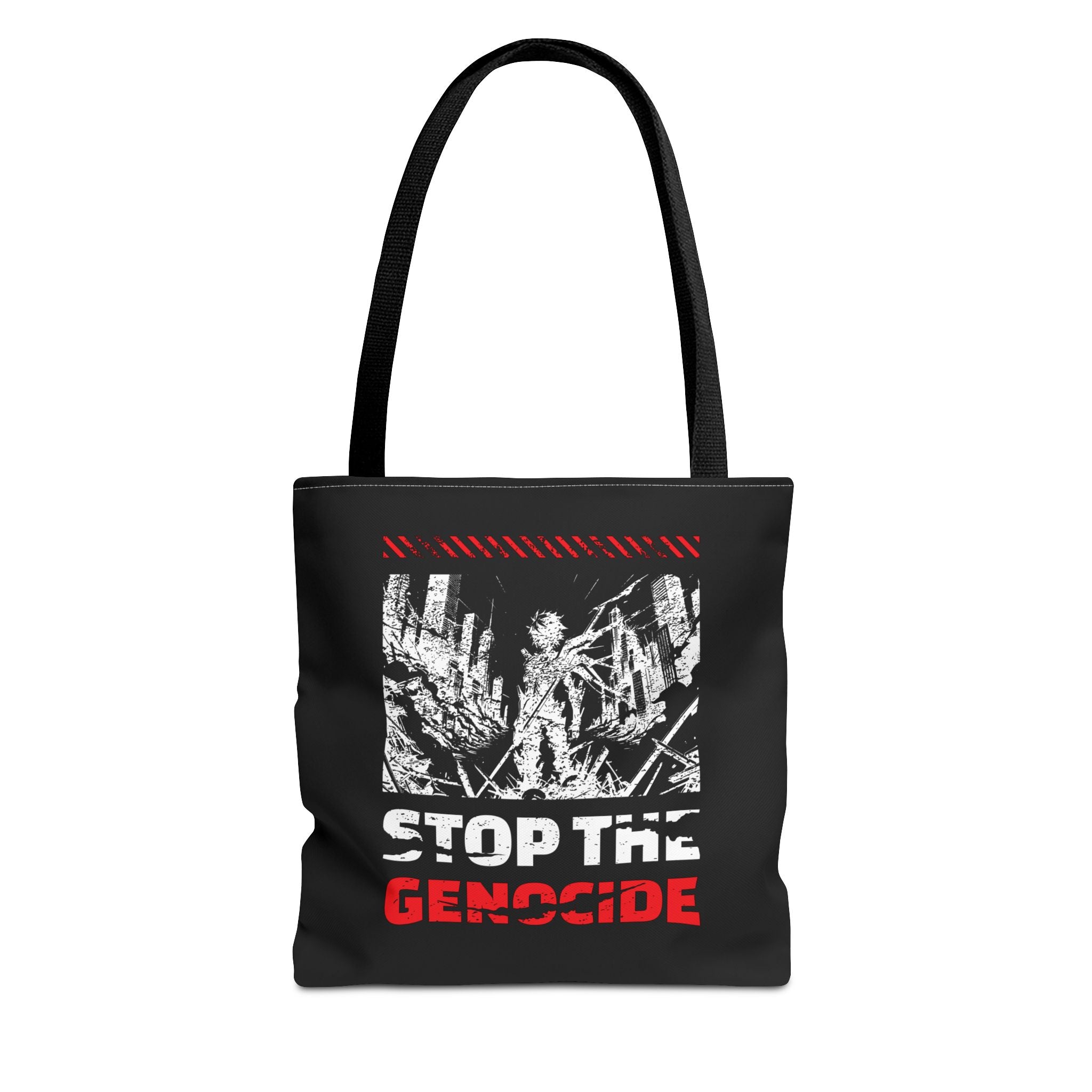 Stop the Genocide Tote Bag - 13’’ × / Black - Bags